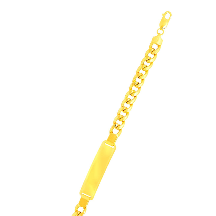 14K Yellow Gold 8mm Polished ID Chain, front view