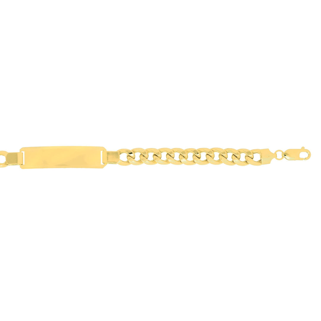 14K Yellow Gold 8mm Polished ID Chain, view 2