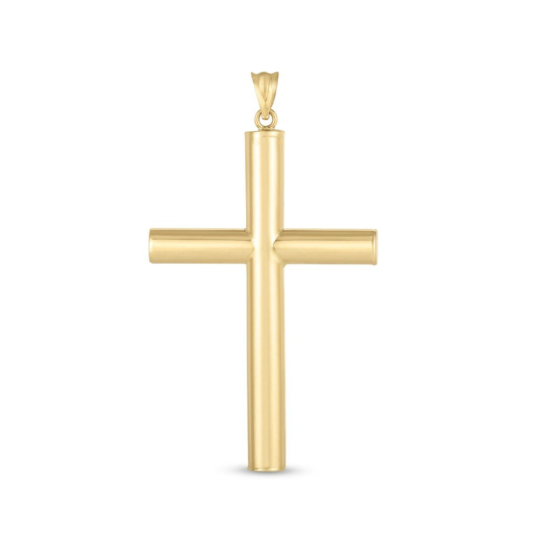 14K Yellow Gold Classic Cross Pendant, front view