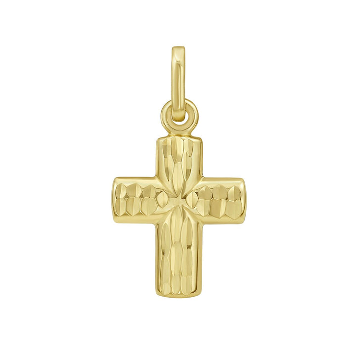 14K Yellow Gold Cross Charm, front view