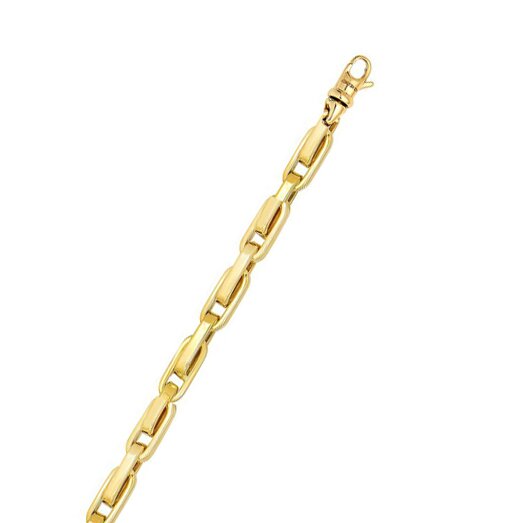 14K Yellow Gold Fancy Oval Box Link, front view