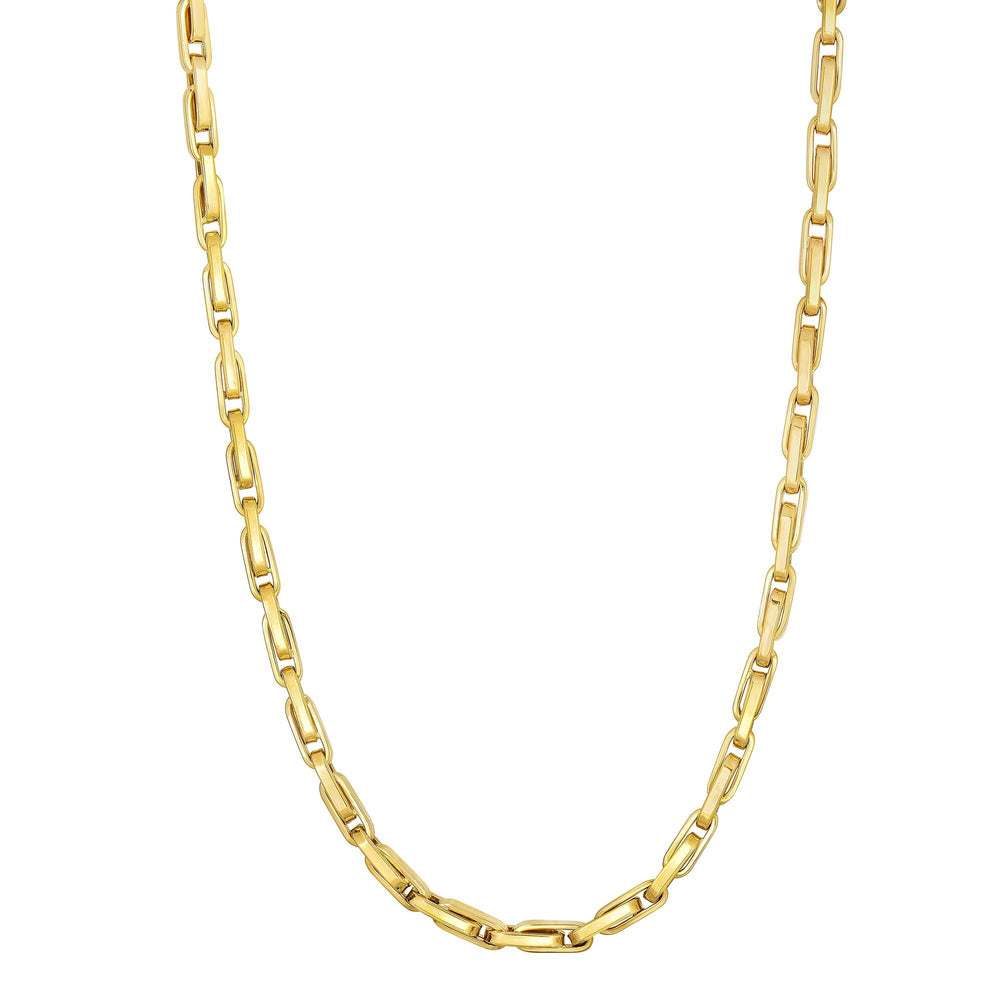 14K Yellow Gold Fancy Oval Box Link, view 2
