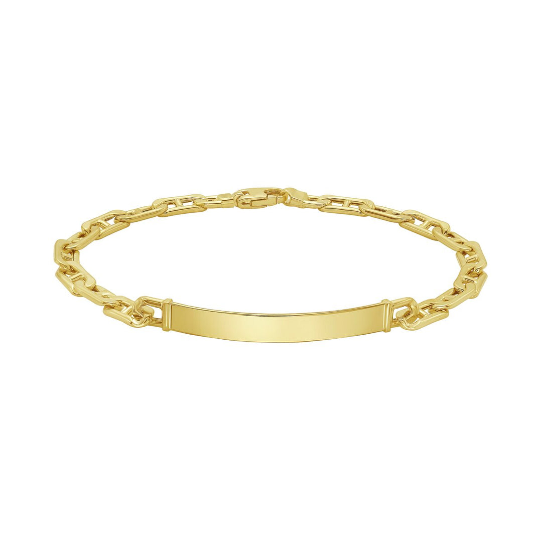 14K Yellow Gold Mariner ID Bracelet, front view