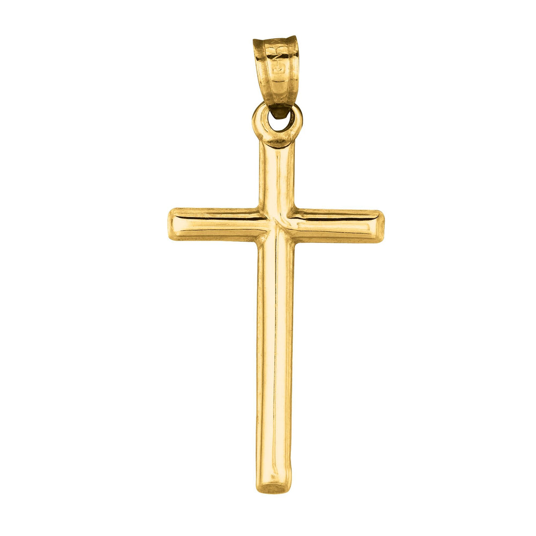 14K Yellow Gold Medium Cross, front view