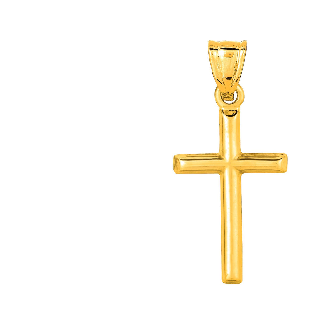 14K Yellow Gold Petite Cross, front view