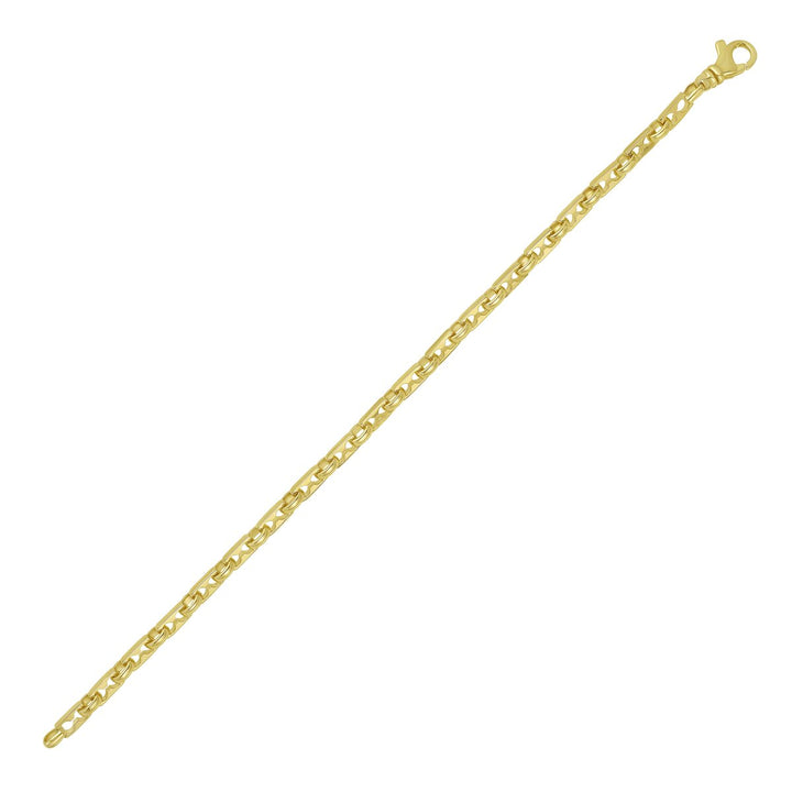 14K Yellow Gold Rectangular Railroad Link Bracelet, view 2