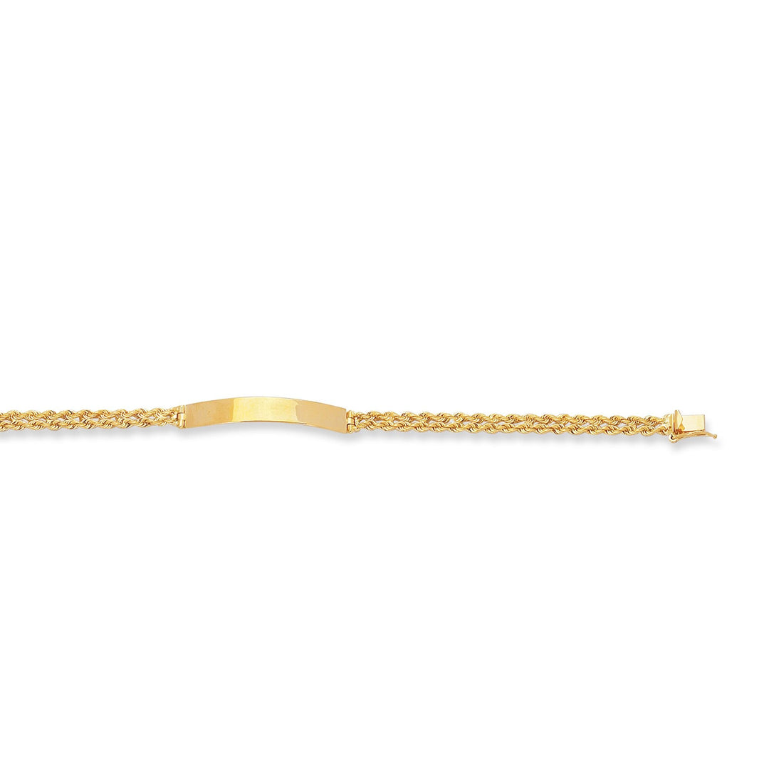14K Yellow Gold Rope Chain with ID Bracelet, front view